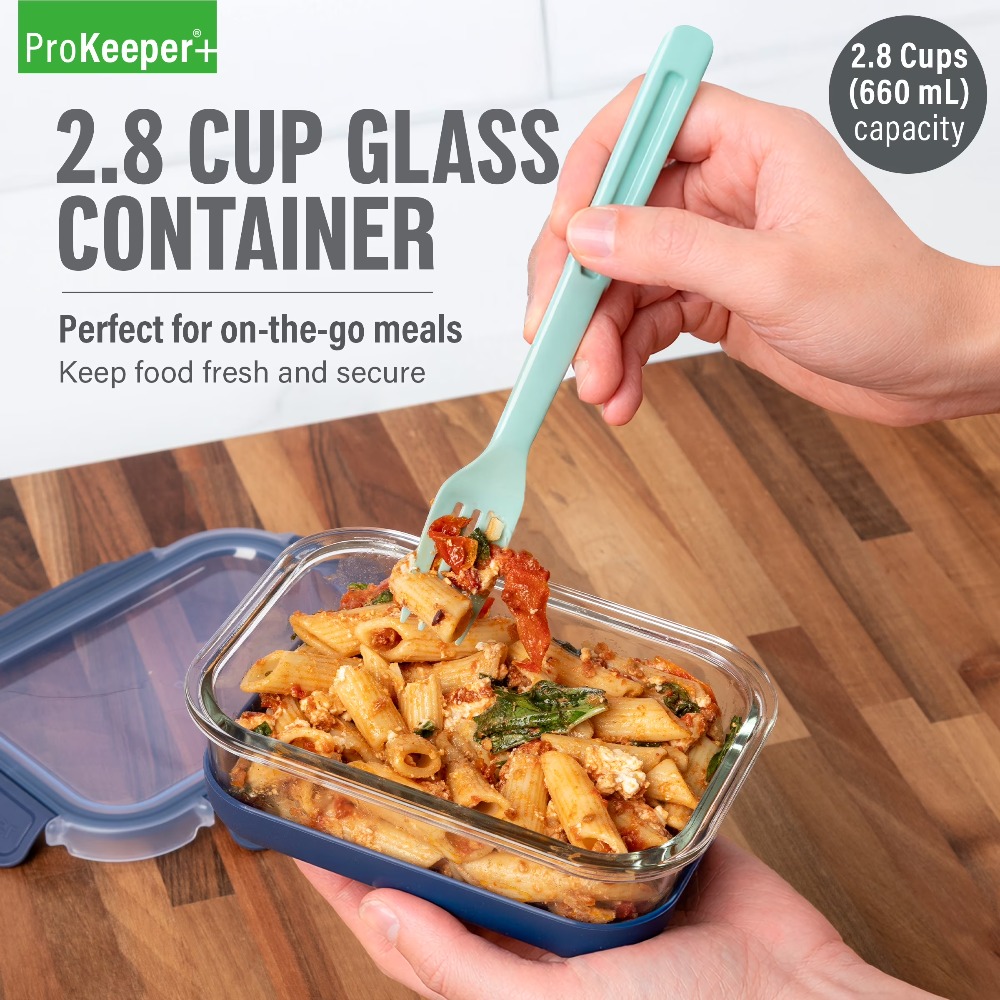 Meal Prep Lunch Boxes - 2.8 Cup Glass Food Storage Container