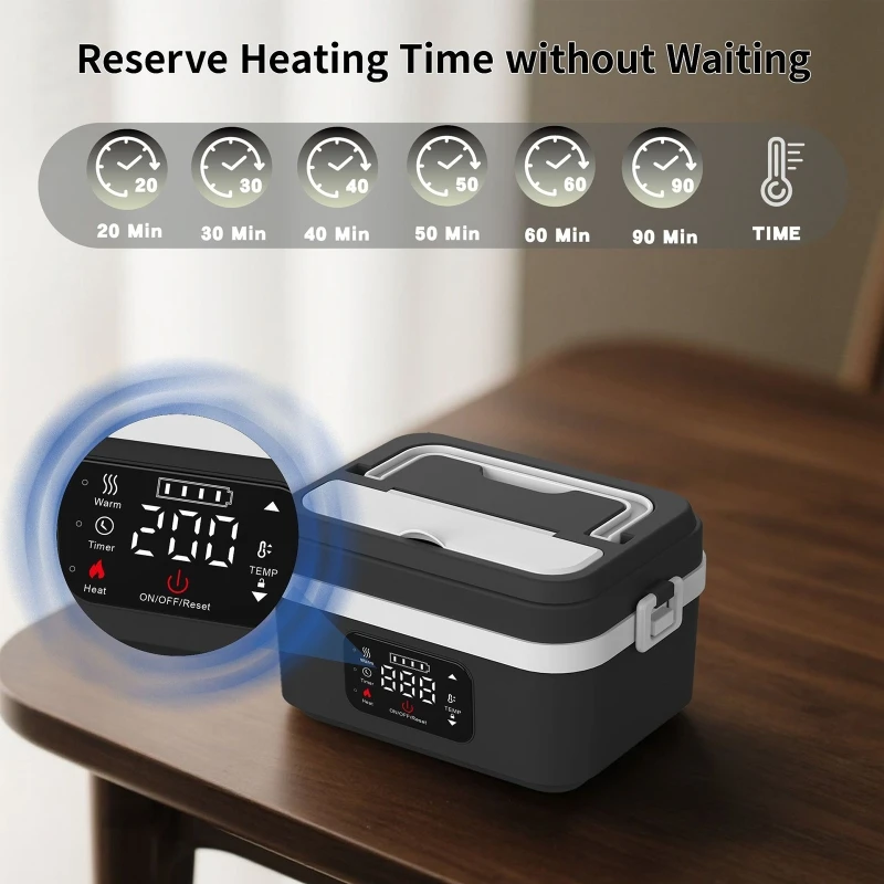 Meal Prep Lunch Boxes - Rechargeable Waterless Electric Lunch Box Portable