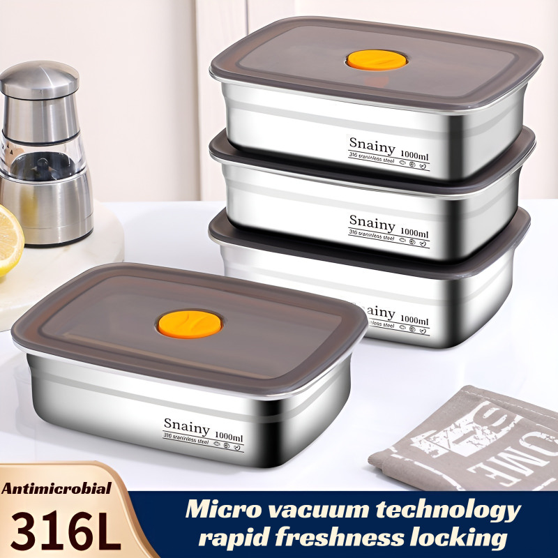 Meal Prep Containers Xl - Premium Stainless Steel Food Grade Lunch