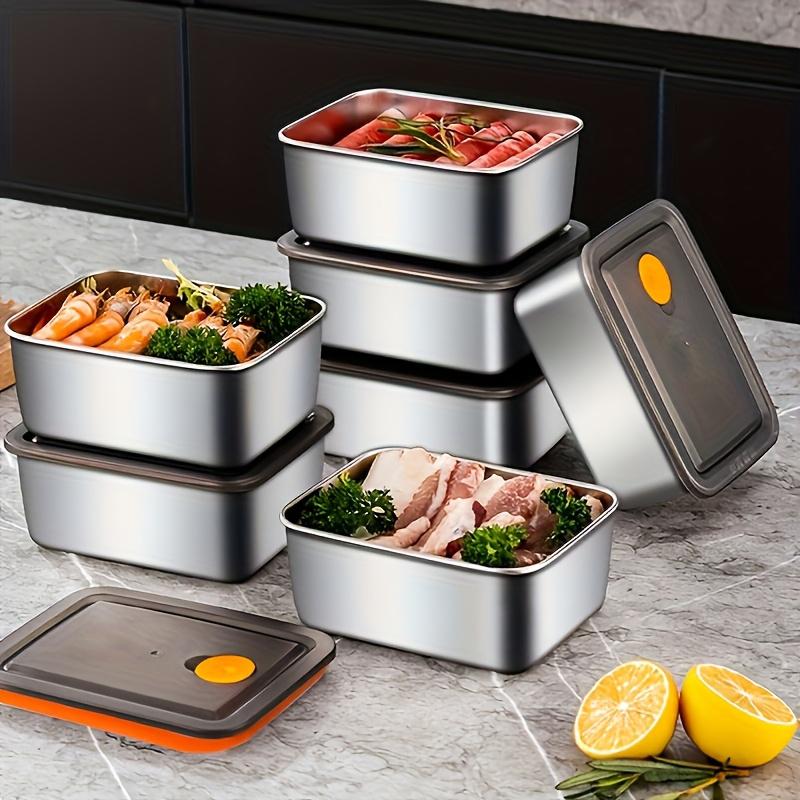 Meal Prep Containers Xl - 4pc Stainless Steel Food Storage Containers