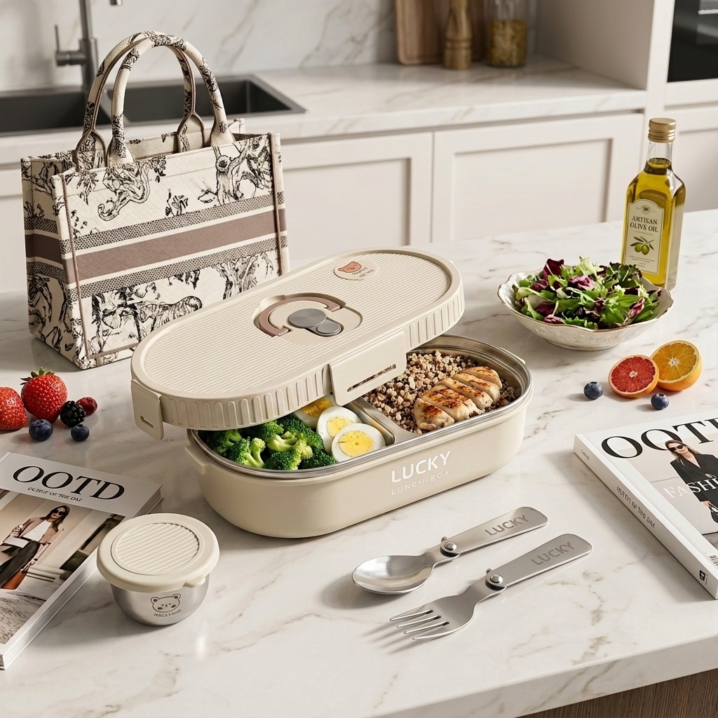 Meal Prep Lunch Boxes - Microwavable 304 Stainless Steel Bento Lunch