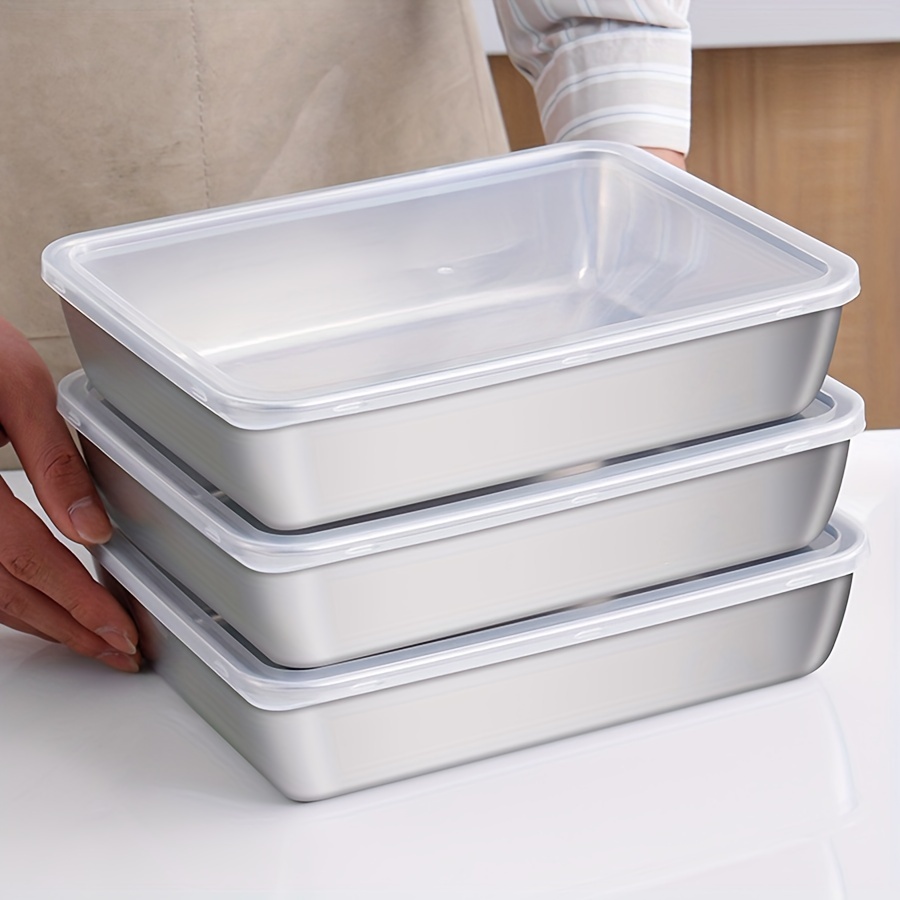 Meal Prep Containers Xl - 3-Piece Stainless Steel Food Storage Containers