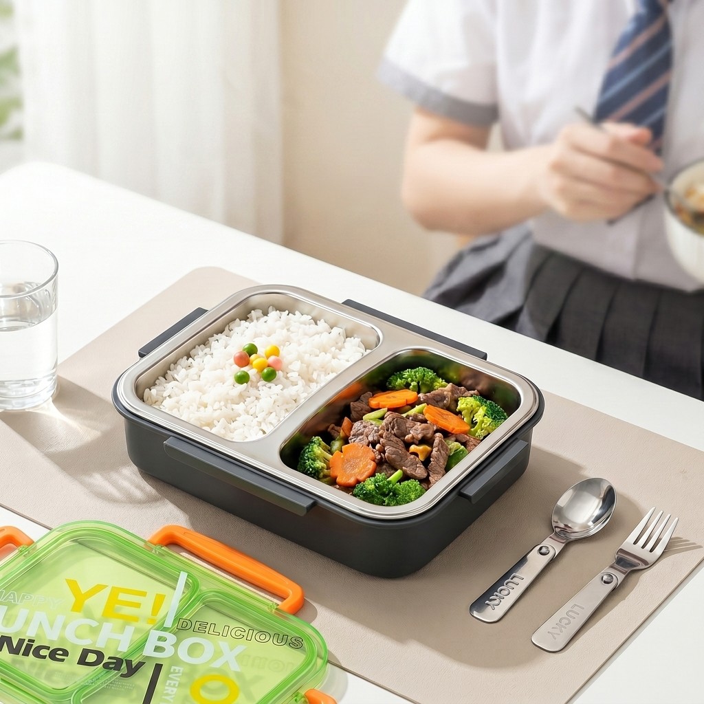 Meal Prep Lunch Boxes - Microwavable 304 Stainless Steel Bento Lunch