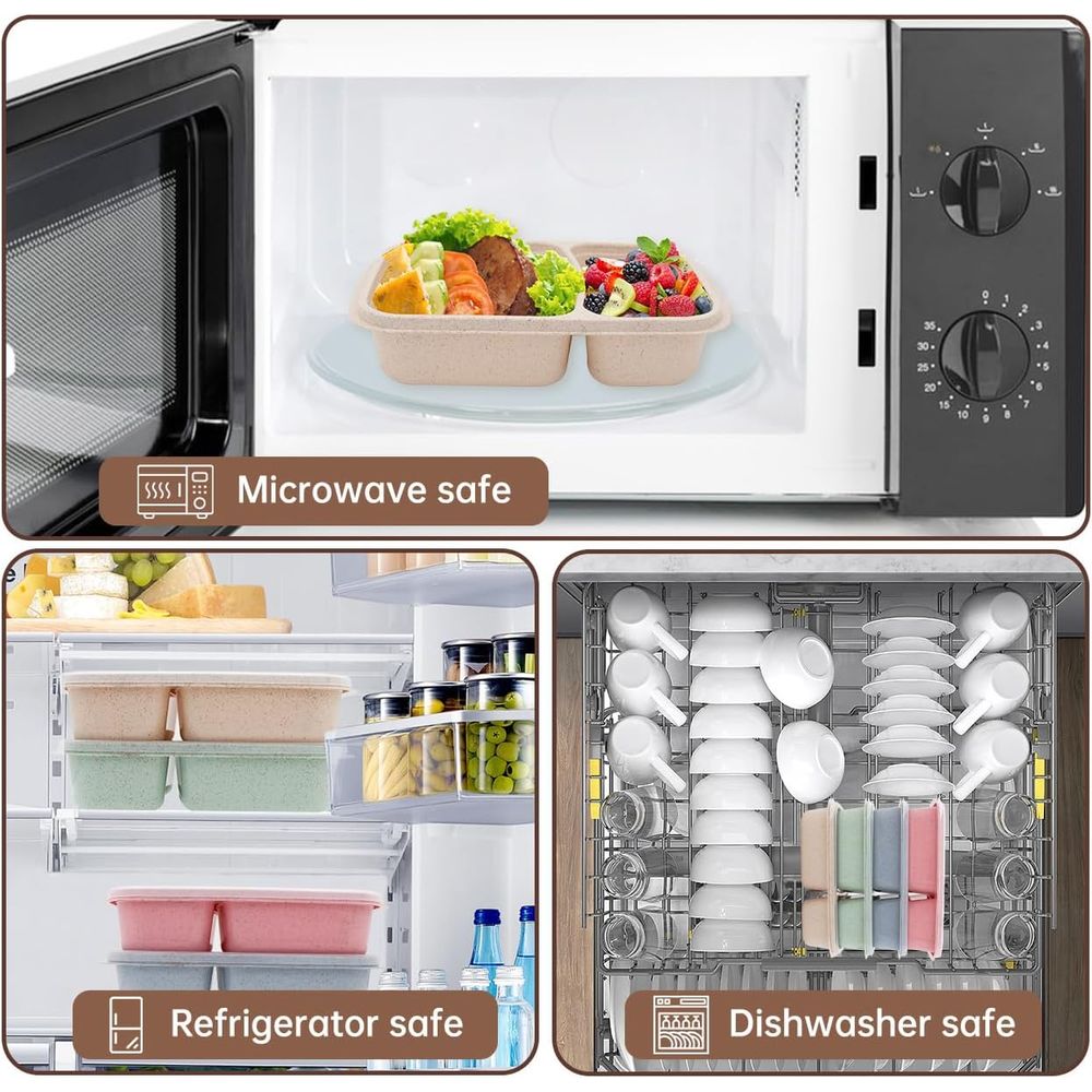 4 Pack Bento Lunch Box, 2 Comp - Meal Prep Lunch Boxes ulasan dan harga
