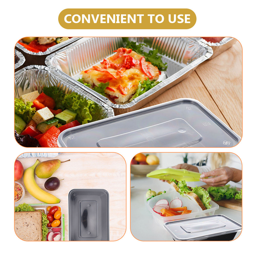 50pcs Disposable Rectangular F - Meal Prep With Rice ulasan dan harga