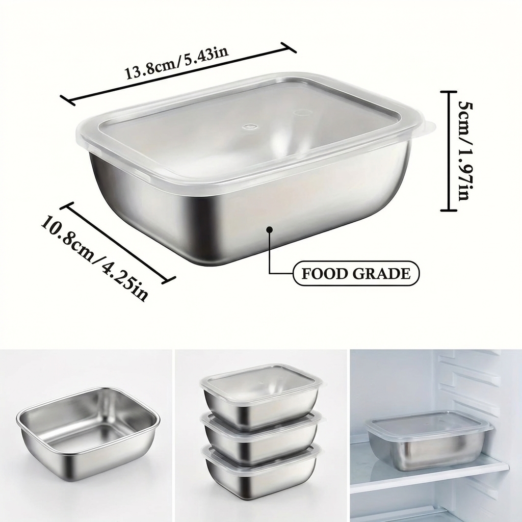 5PCS Stainless Steel Food Stor - Meal Prep Containers Xl ulasan dan harga