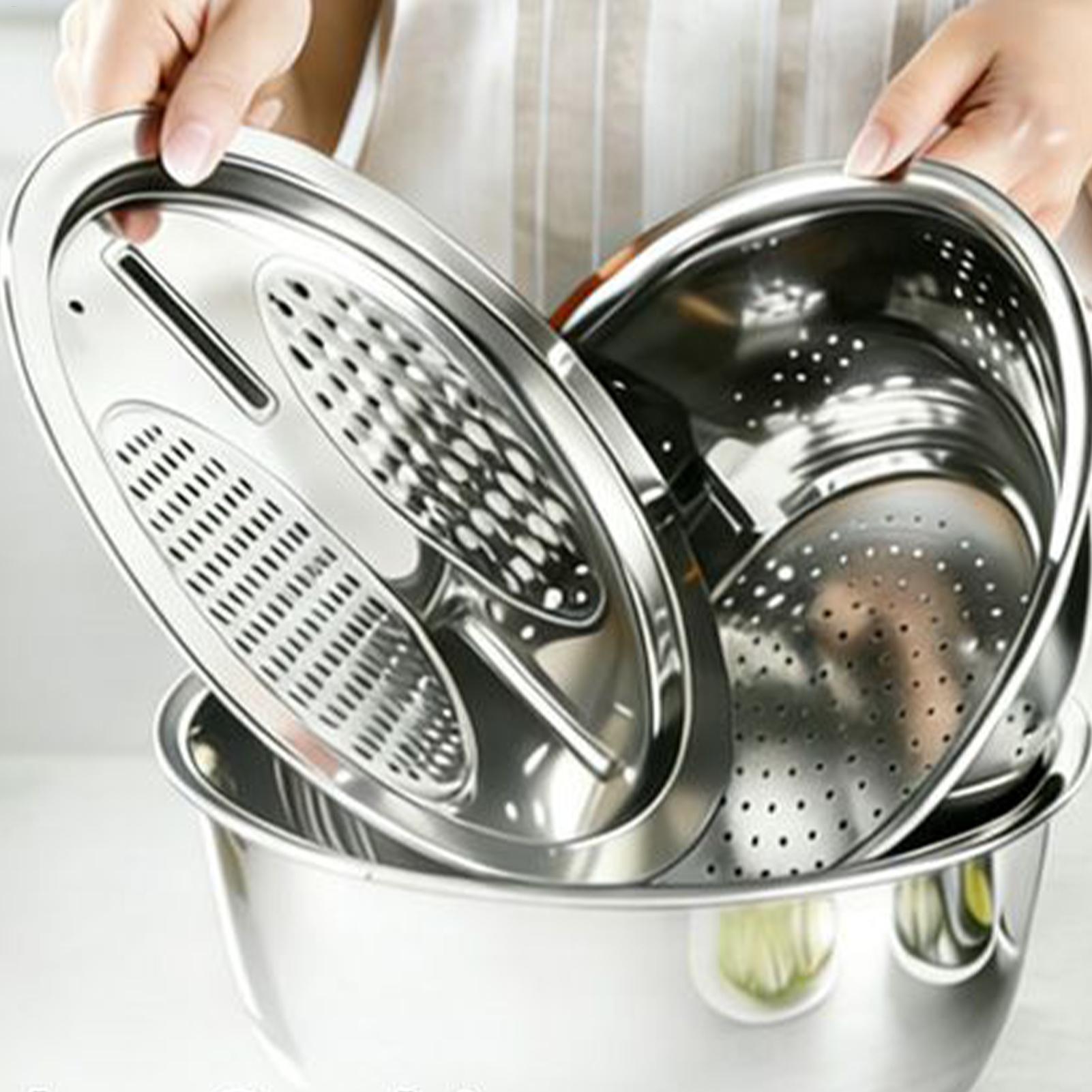 Stainless Steel Colander Strai - Meal Prep With Rice ulasan dan harga