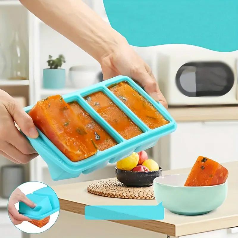 Silicone Freezer Trays with Li - Meal Prep Smoothies ulasan dan harga