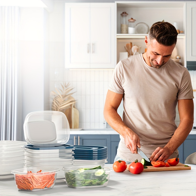 A Set of 6 Transparent Stackab - Meal Prep Containers Xl ulasan dan harga