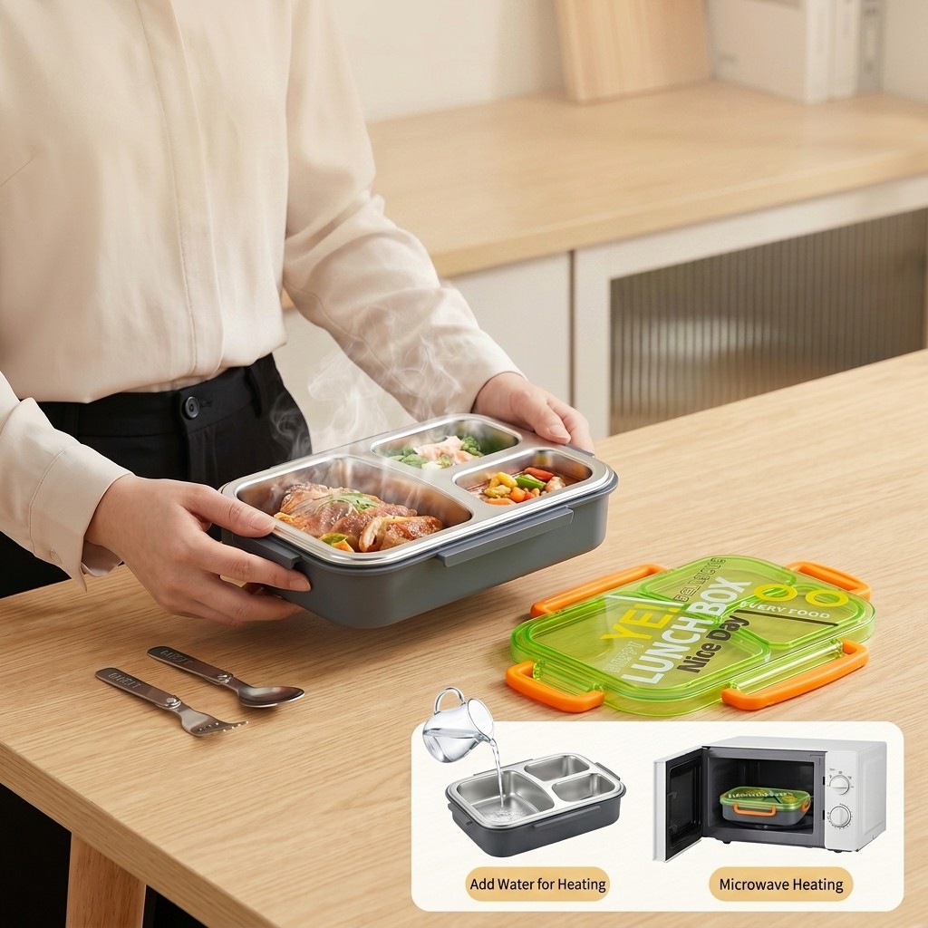 Microwavable 304 Stainless Ste - Meal Prep Lunch Boxes ulasan dan harga