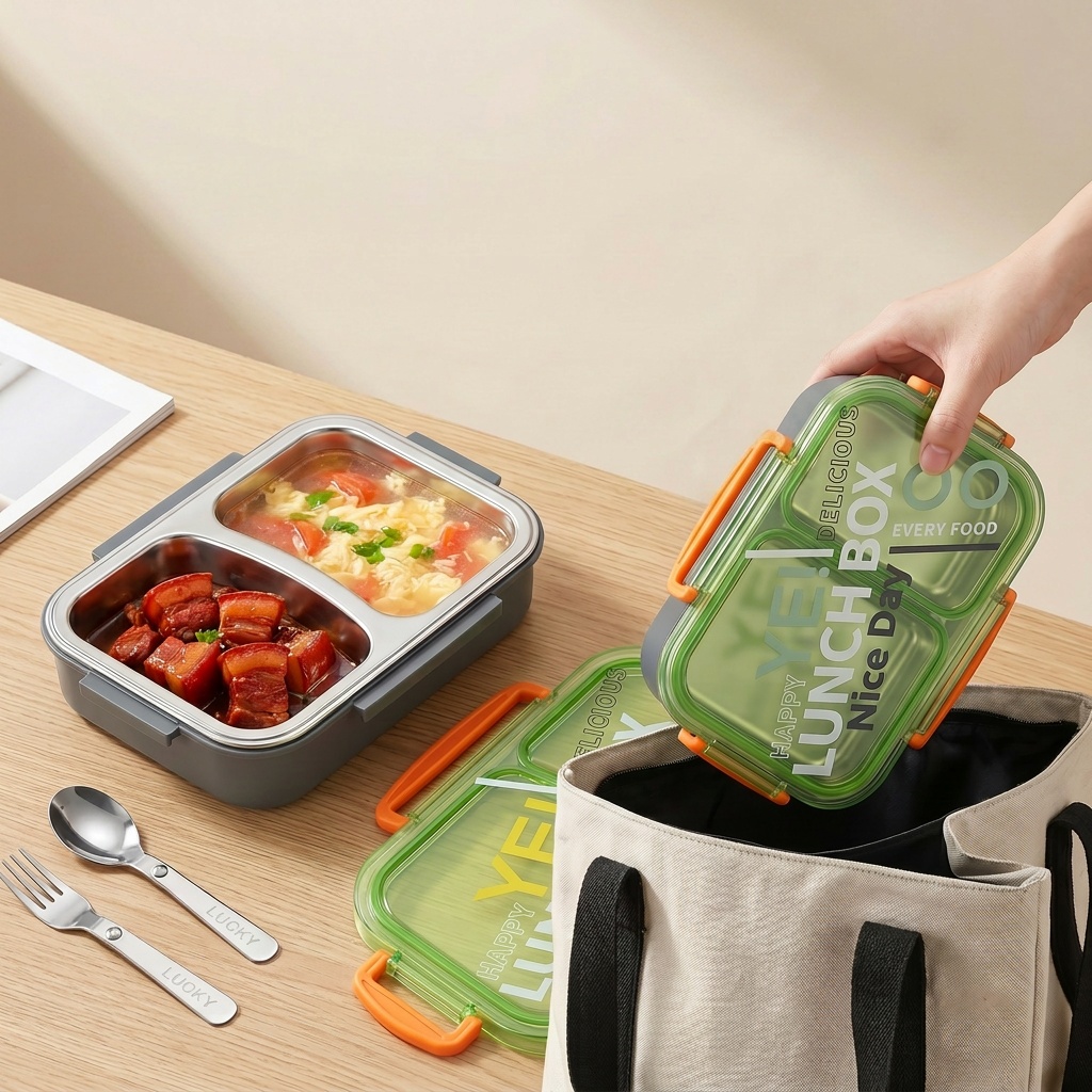 Microwavable 304 Stainless Ste - Meal Prep Lunch Boxes ulasan dan harga